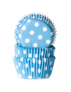 Formas Mini Cupcakes Azul Claro Bolinhas